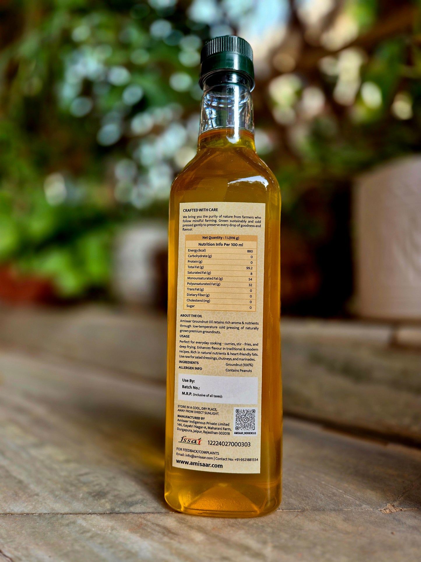 Pure and Natural - Cold Pressed Groundnut Oil - 1 ltr